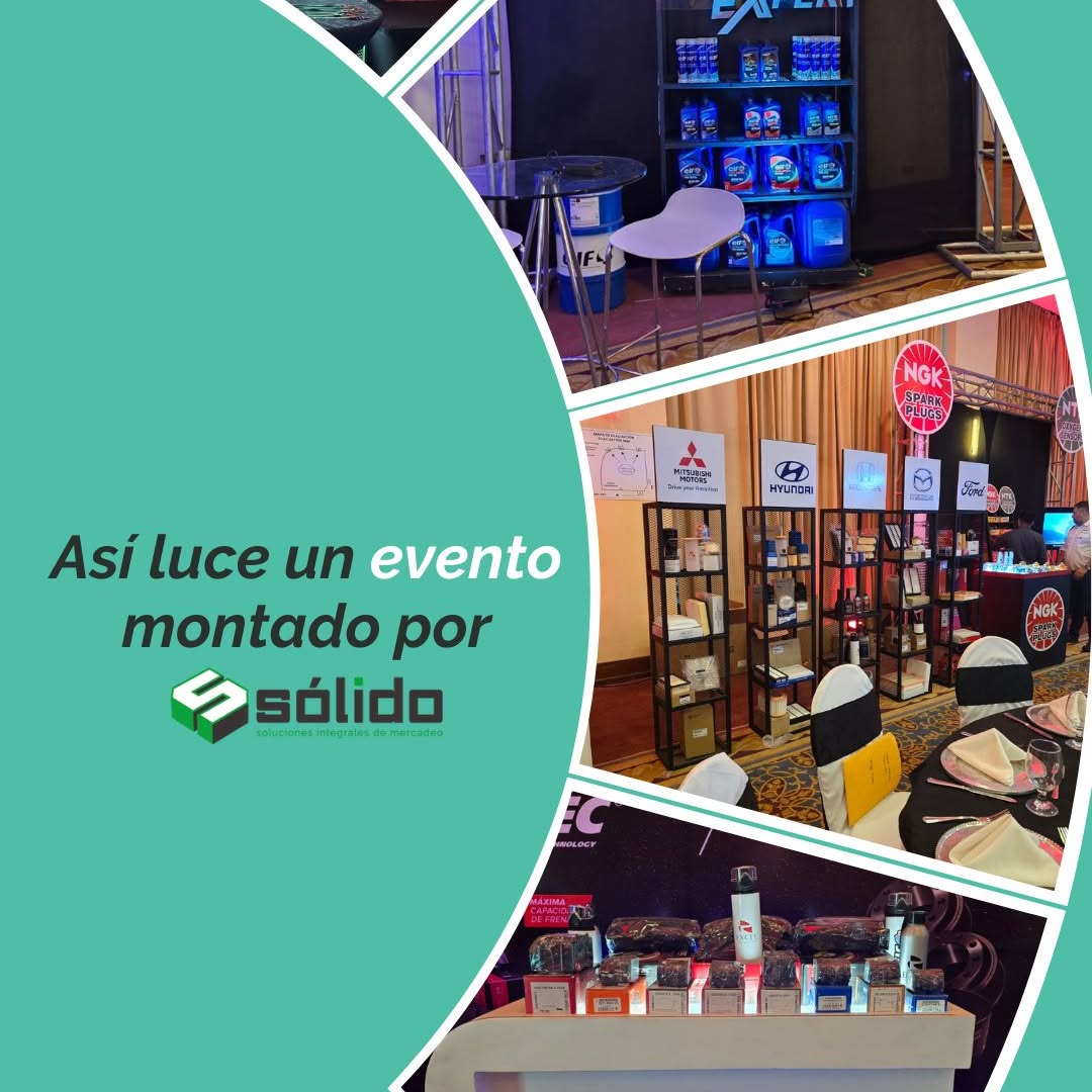 Collage de montajes y exhibidores creados por SOLIDO